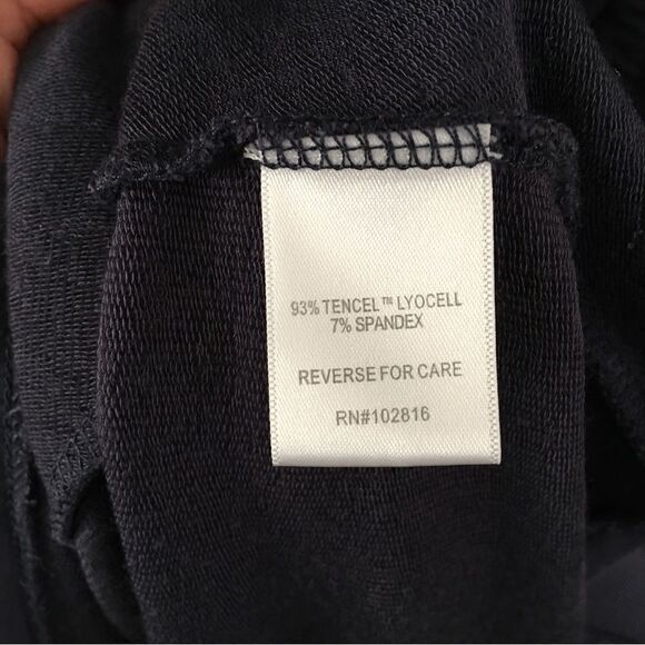 Garnet Hill Navy Blue Short Sleeve Adjustable Drawstring Cinch Dress | Medium - Picture 7 of 8